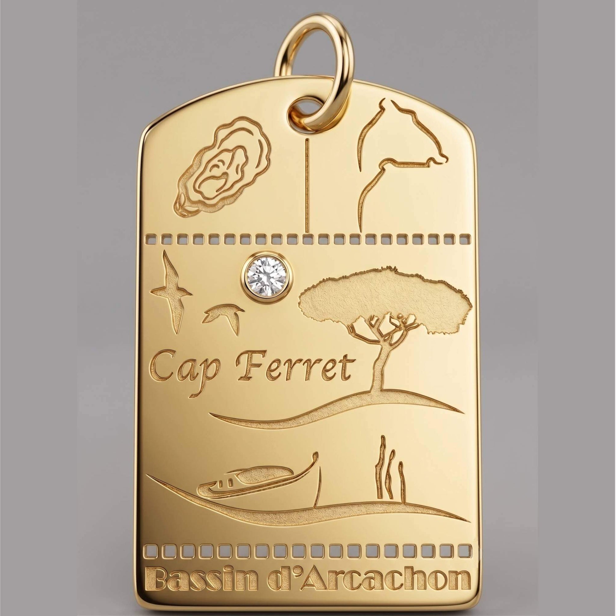 DENIZEN gold Cap Ferret tag charm