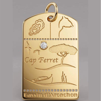 DENIZEN gold Cap Ferret tag charm
