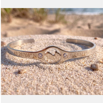 DENIZEN silver cuff Saint-Tropez map