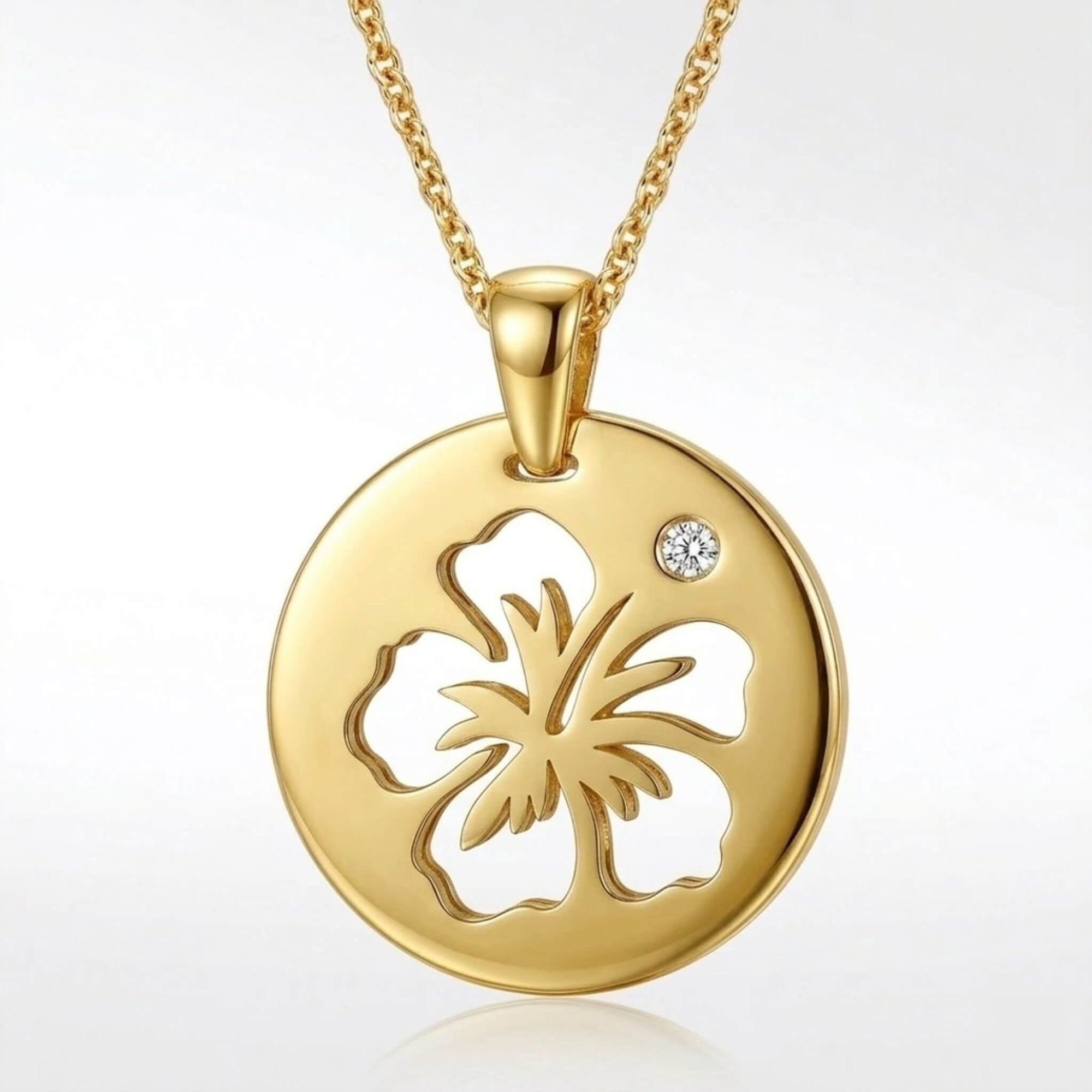 DENIZEN gold hibiscus necklace