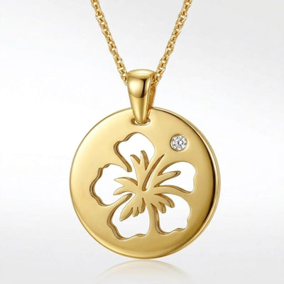 DENIZEN gold hibiscus necklace