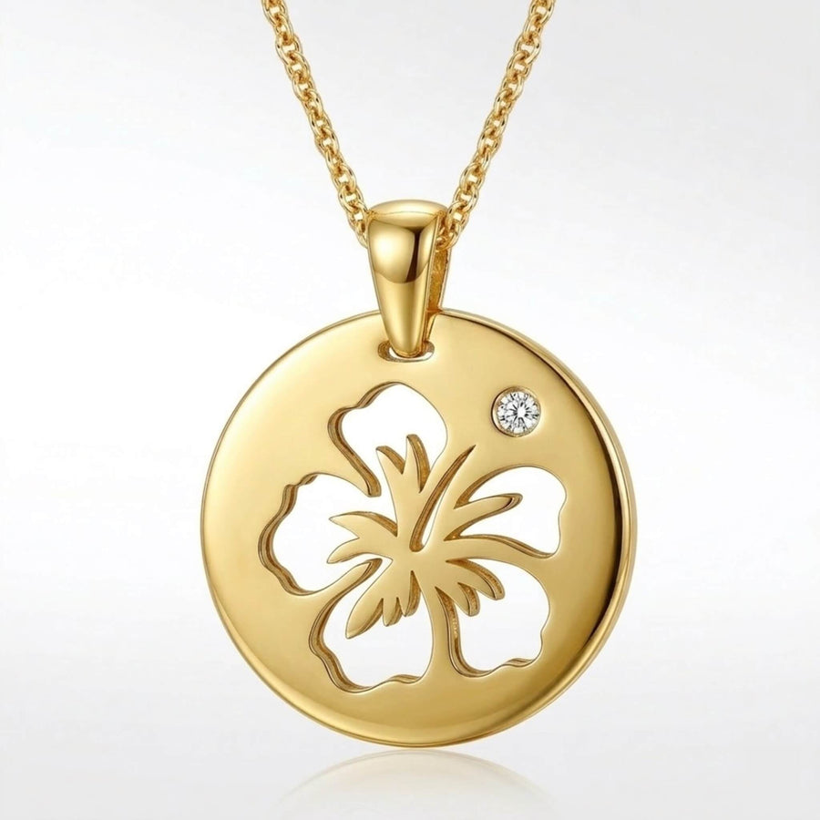 DENIZEN gold hibiscus necklace 