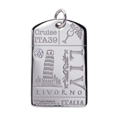 DENIZEN Livorno luggage tag charm in silver