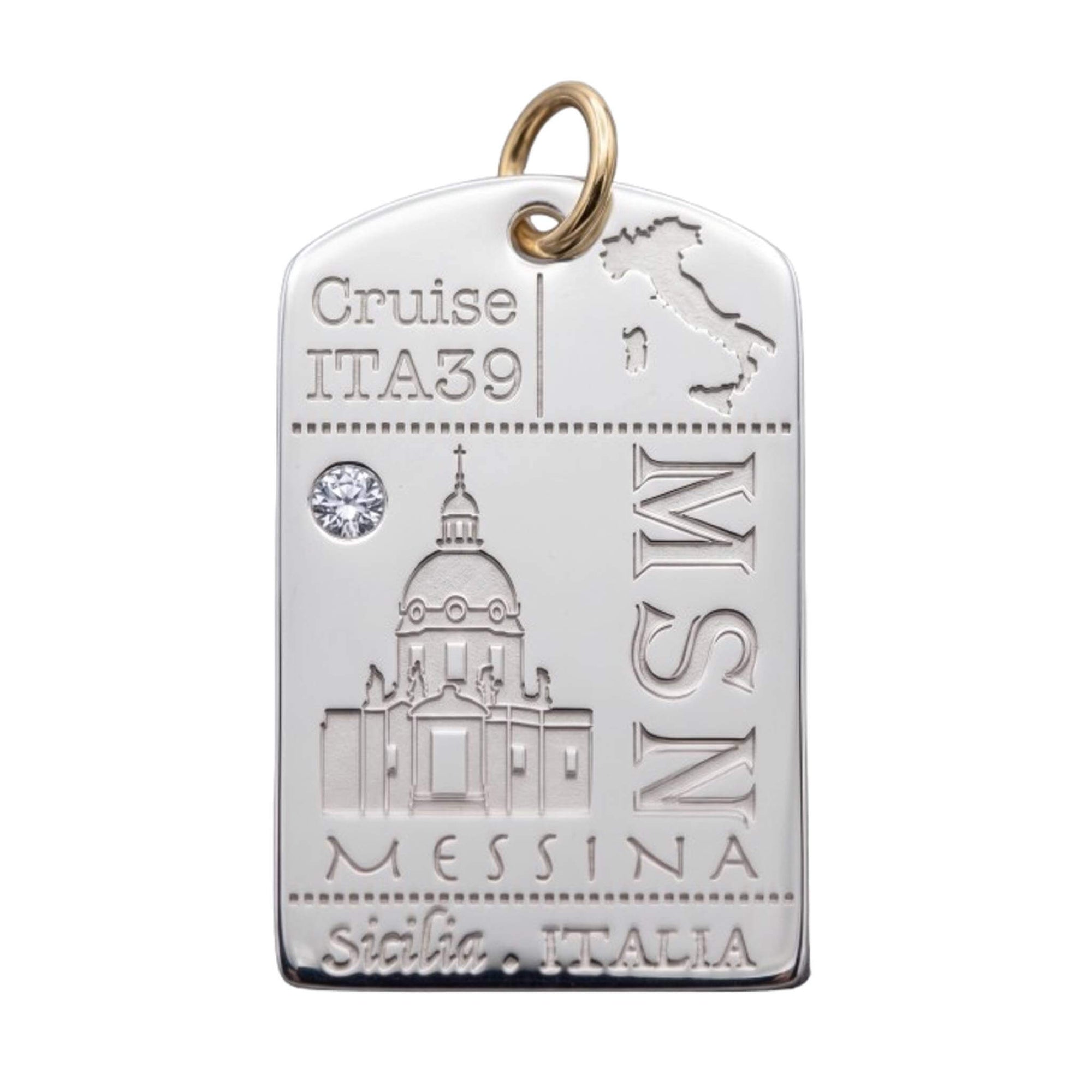 DENIZEN Messina luggage tag charm in silver