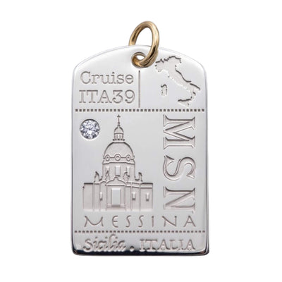 DENIZEN Messina luggage tag charm in silver
