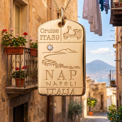 DENIZEN Napoli luggage tag charm in gold