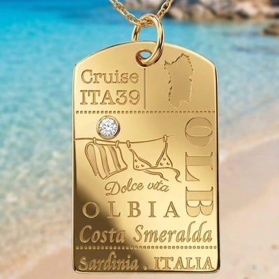 DENIZEN Olbia luggage tag charm in gold
