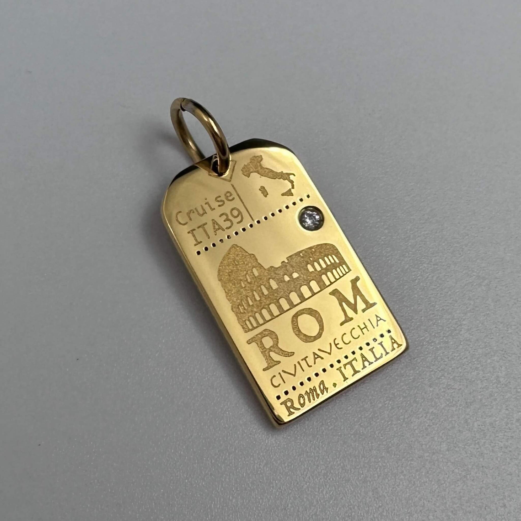 DENIZEN Rome luggage tag charm gold