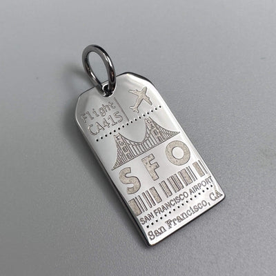 DENIZEN luggage tag charm SFO silver