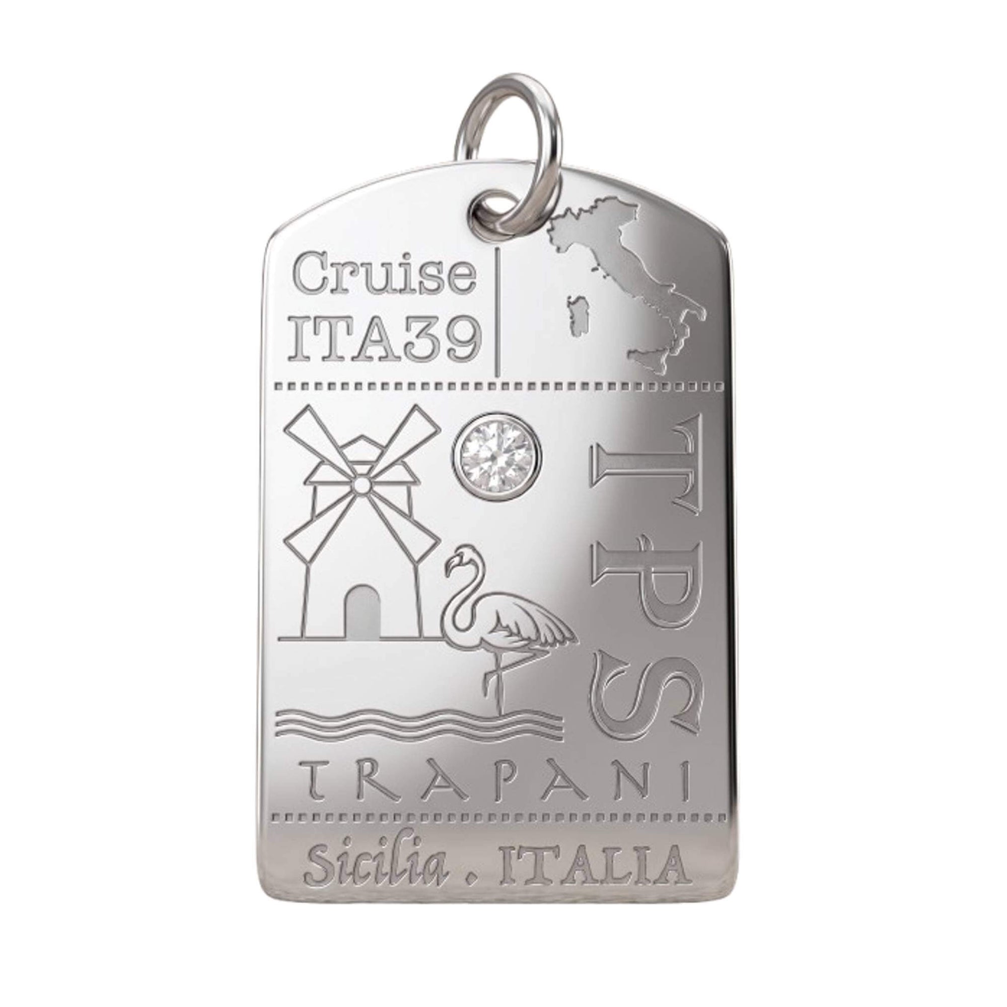 DENIZEN Trapani luggage tag charm in silver