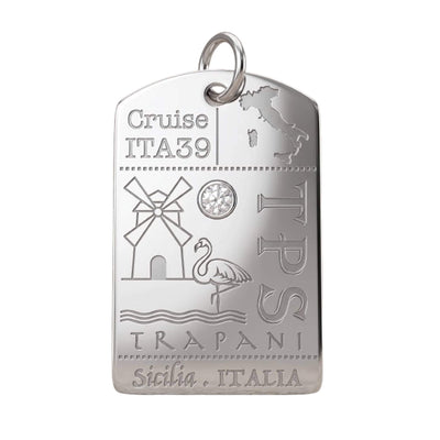 DENIZEN Trapani luggage tag charm in silver