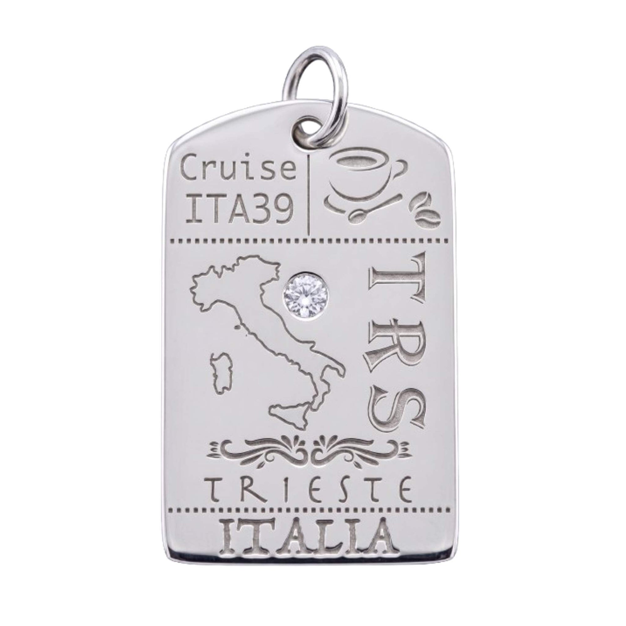 DENIZEN Trieste luggage tag charm in silver