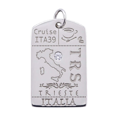 DENIZEN Trieste luggage tag charm in silver