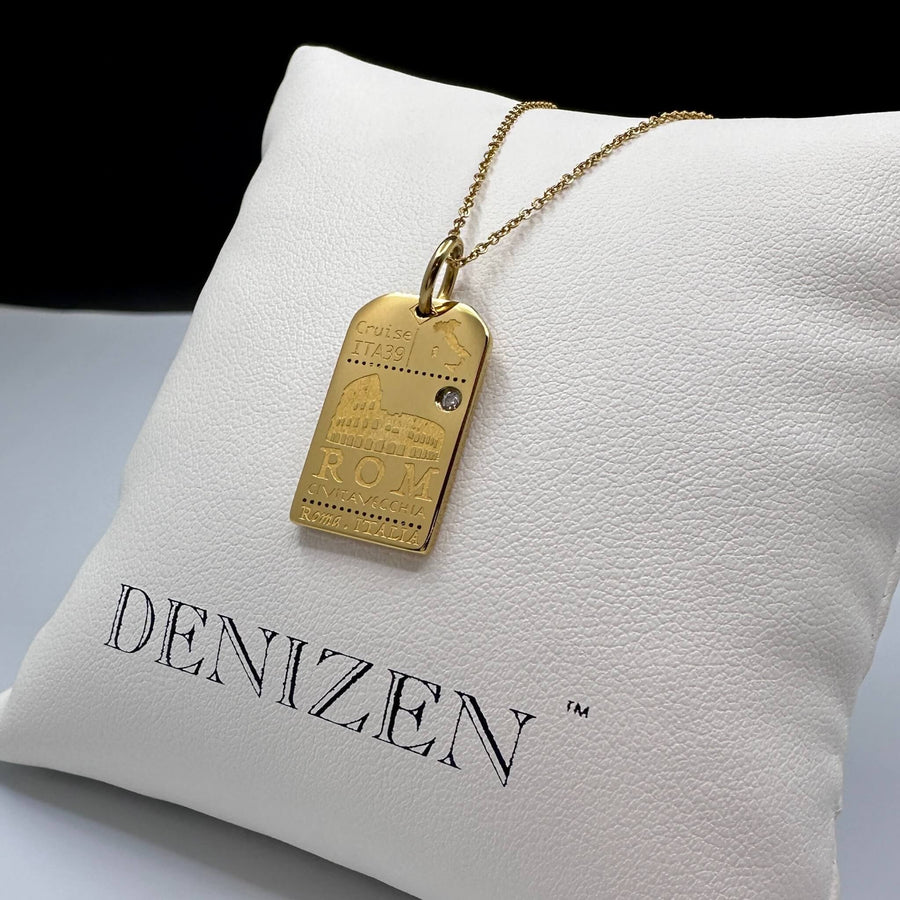 DENIZEN Rome luggage tag pendant gold
