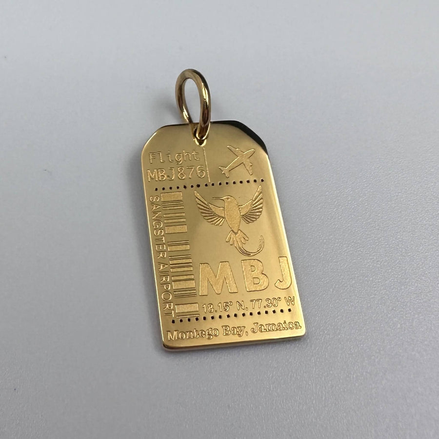 DENIZEN gold MBJ luggage tag charm