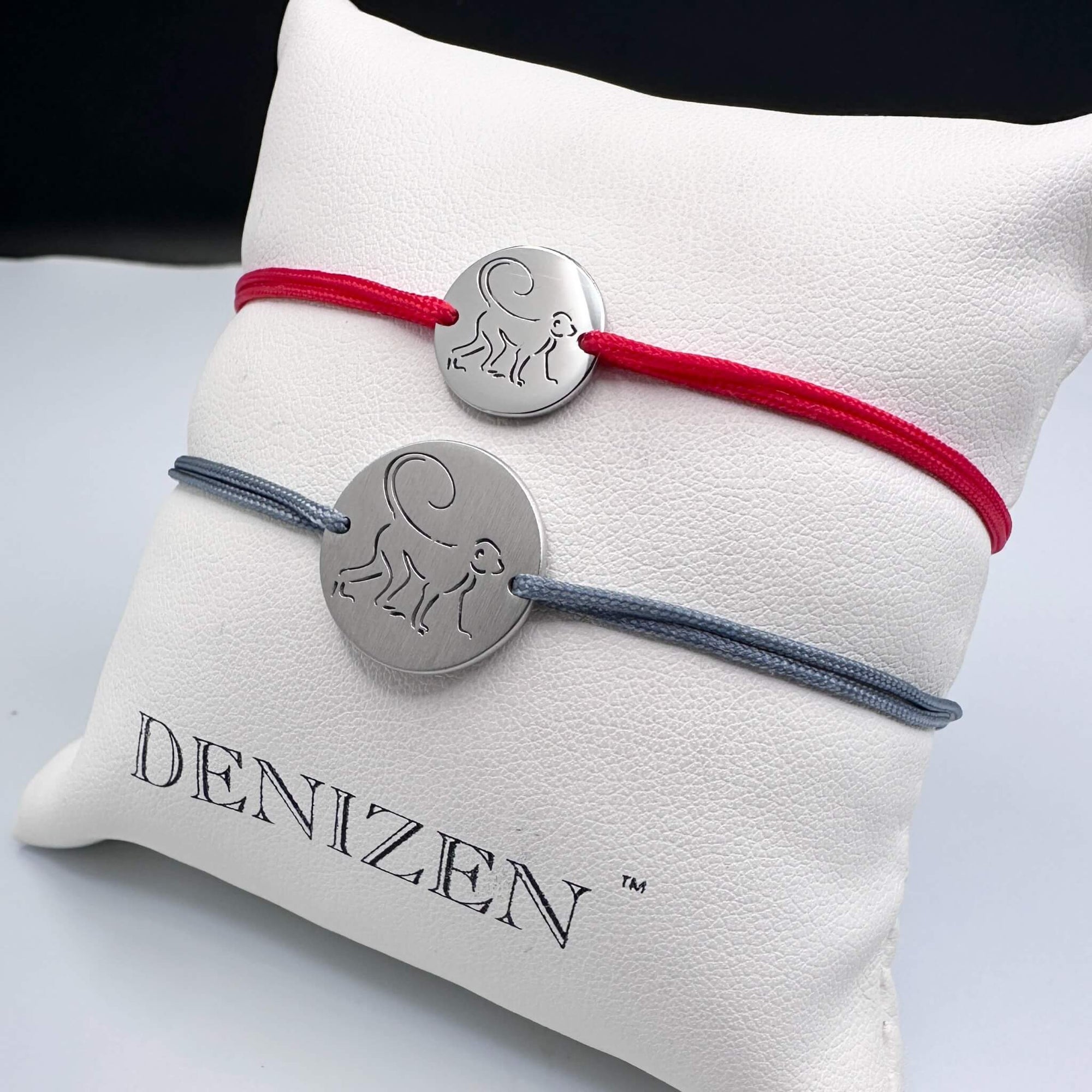 DENIZEN monkey bracelets silver red grey