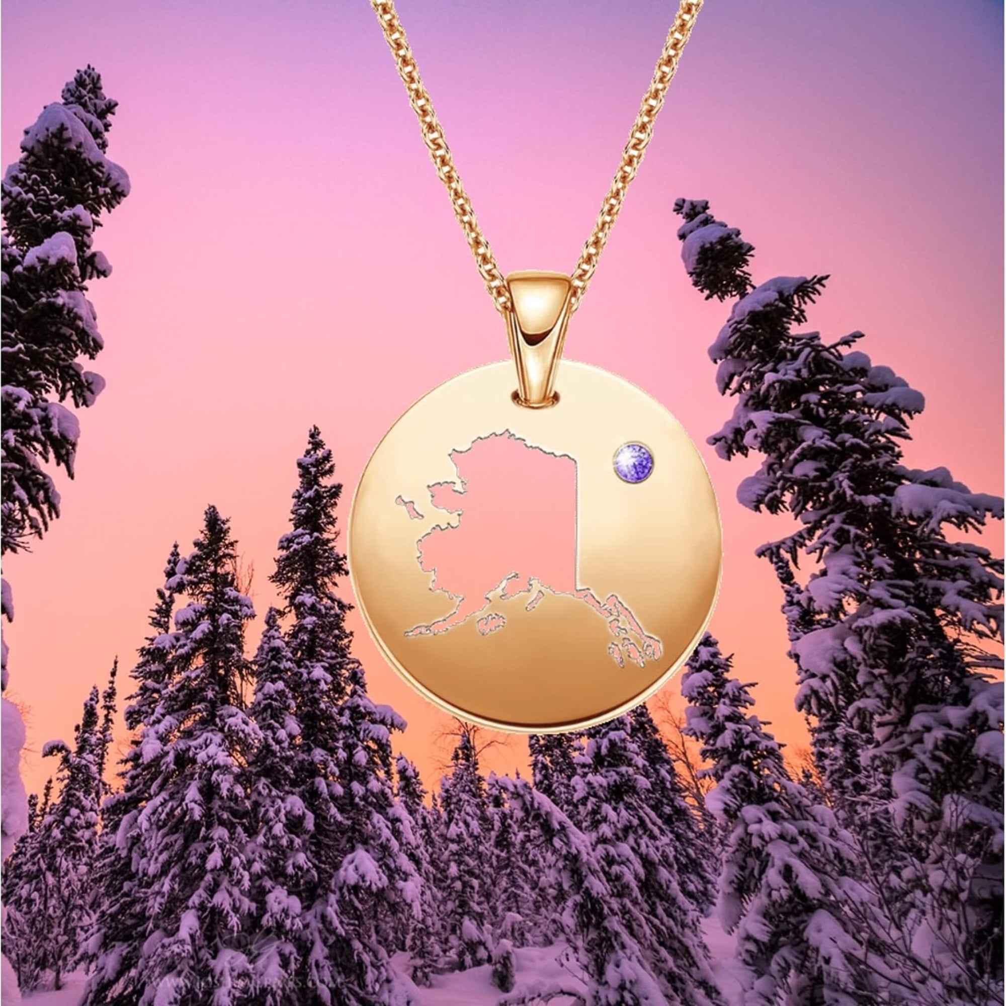 Bijoux Country Map Stainless Steel Necklace Charms Gold Plated