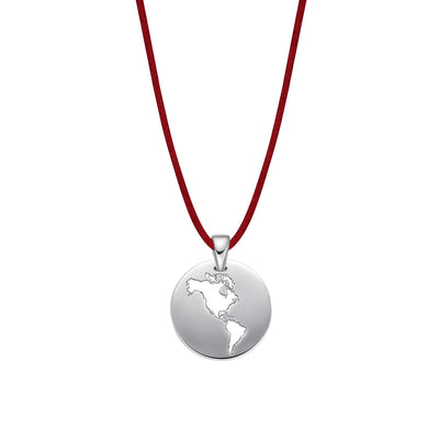 DENIZEN necklace of Americas continent silver