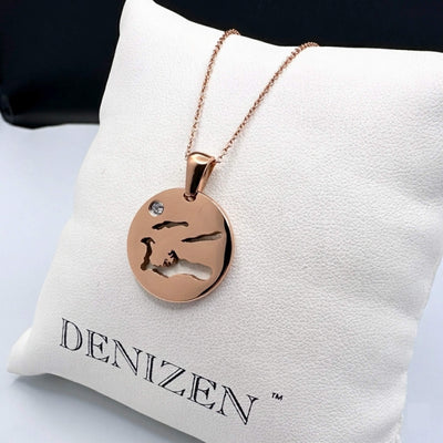 DENIZEN necklace of Cayman Islands map rose gold