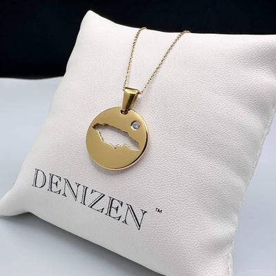 Gold-plated steel DENIZEN necklace of Jamaica