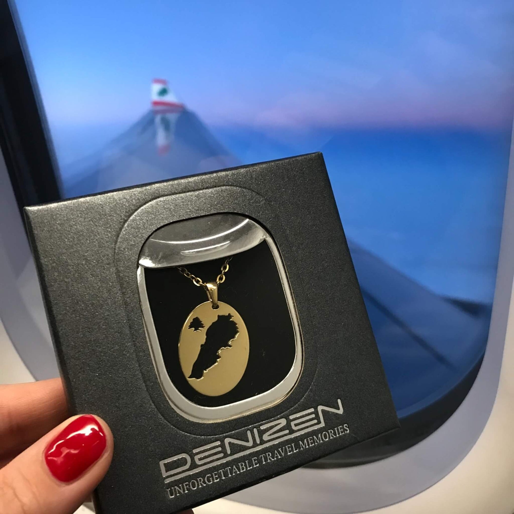 DENIZEN necklace of Lebanon map gold