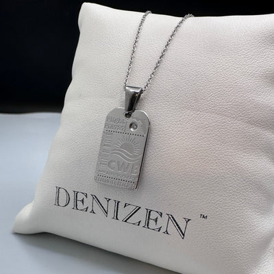 DENIZEN Clearwater Beach luggage tag charm pendant in silver