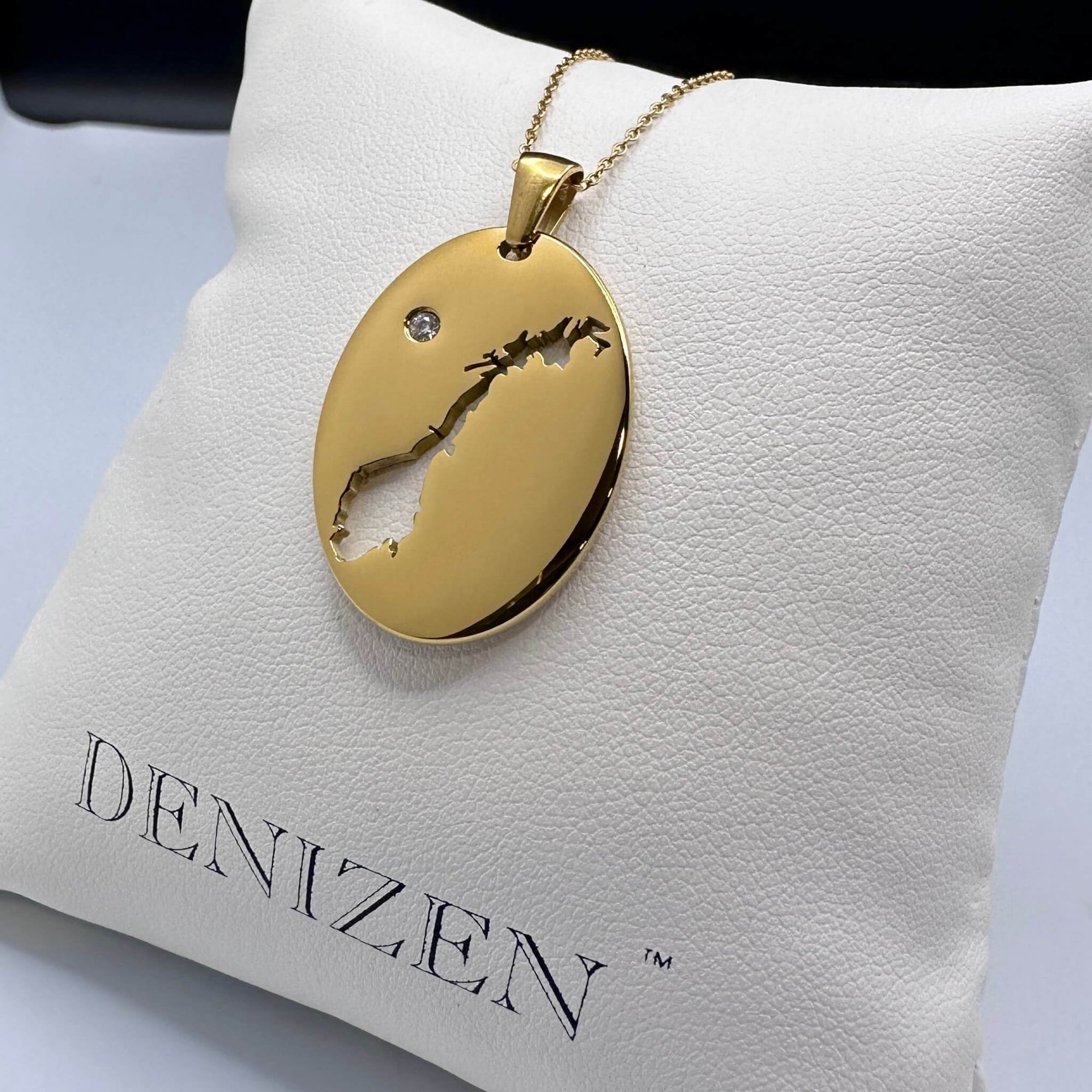 DENIZEN necklace of Norway map gold