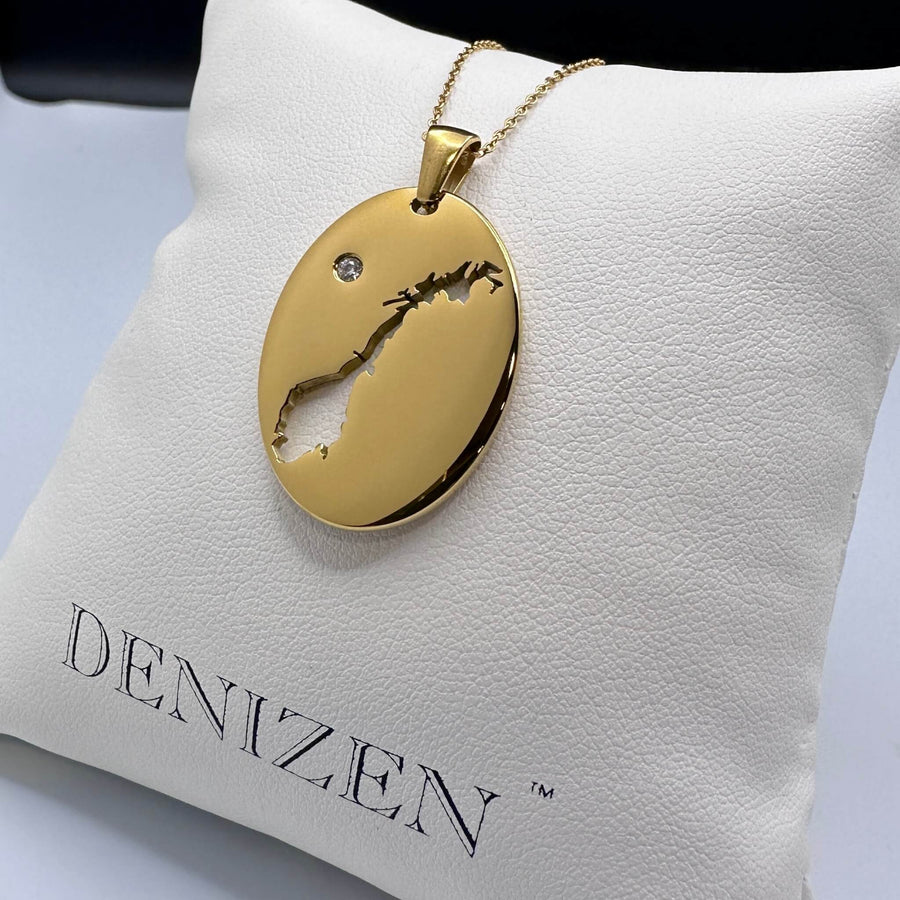 DENIZEN necklace of Norway map gold