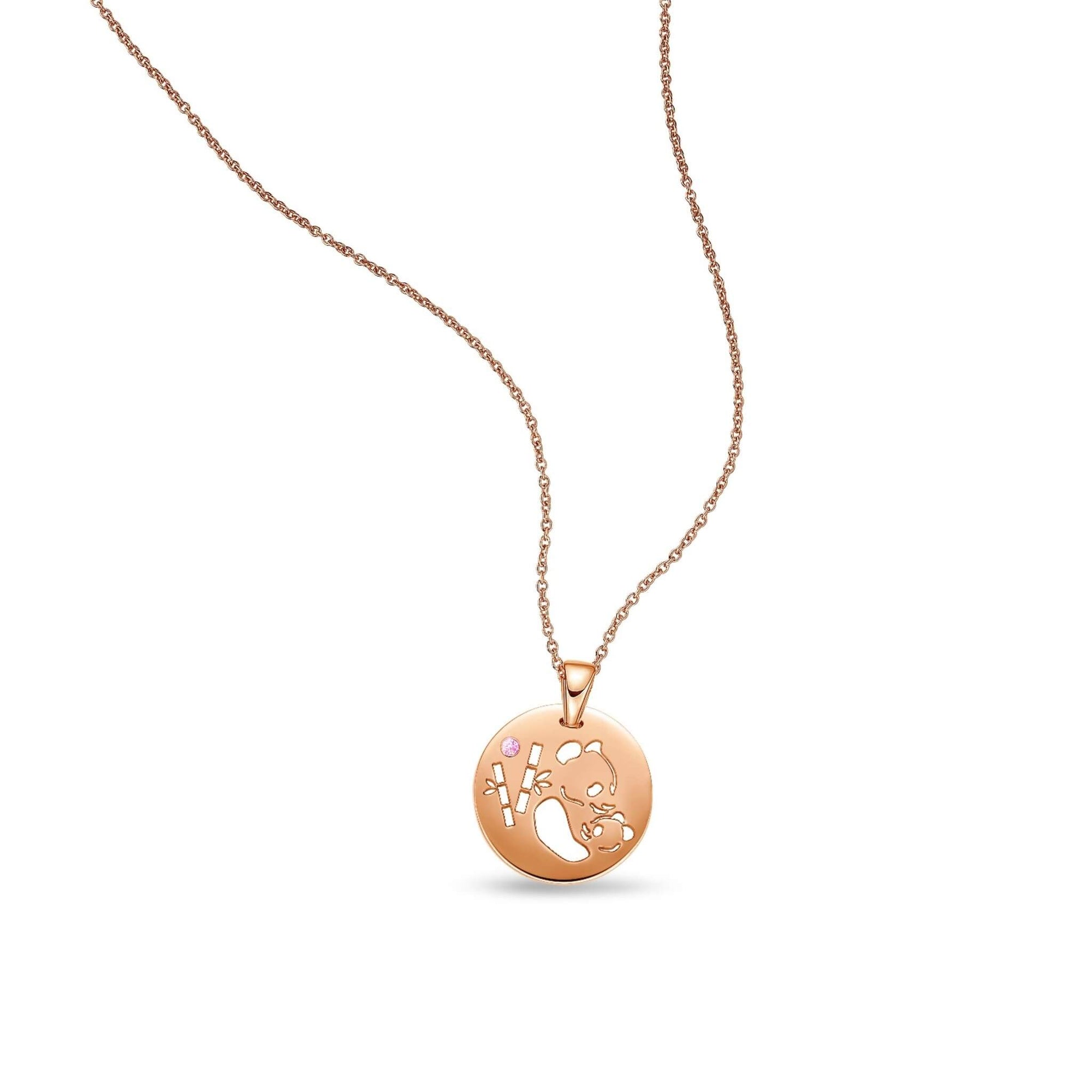 DENIZEN pandas necklace rose gold