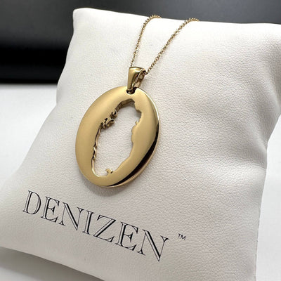 DENIZEN necklace of Qatar map gold