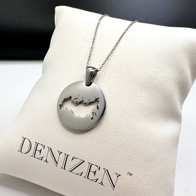 DENIZEN necklace of Russia map silver