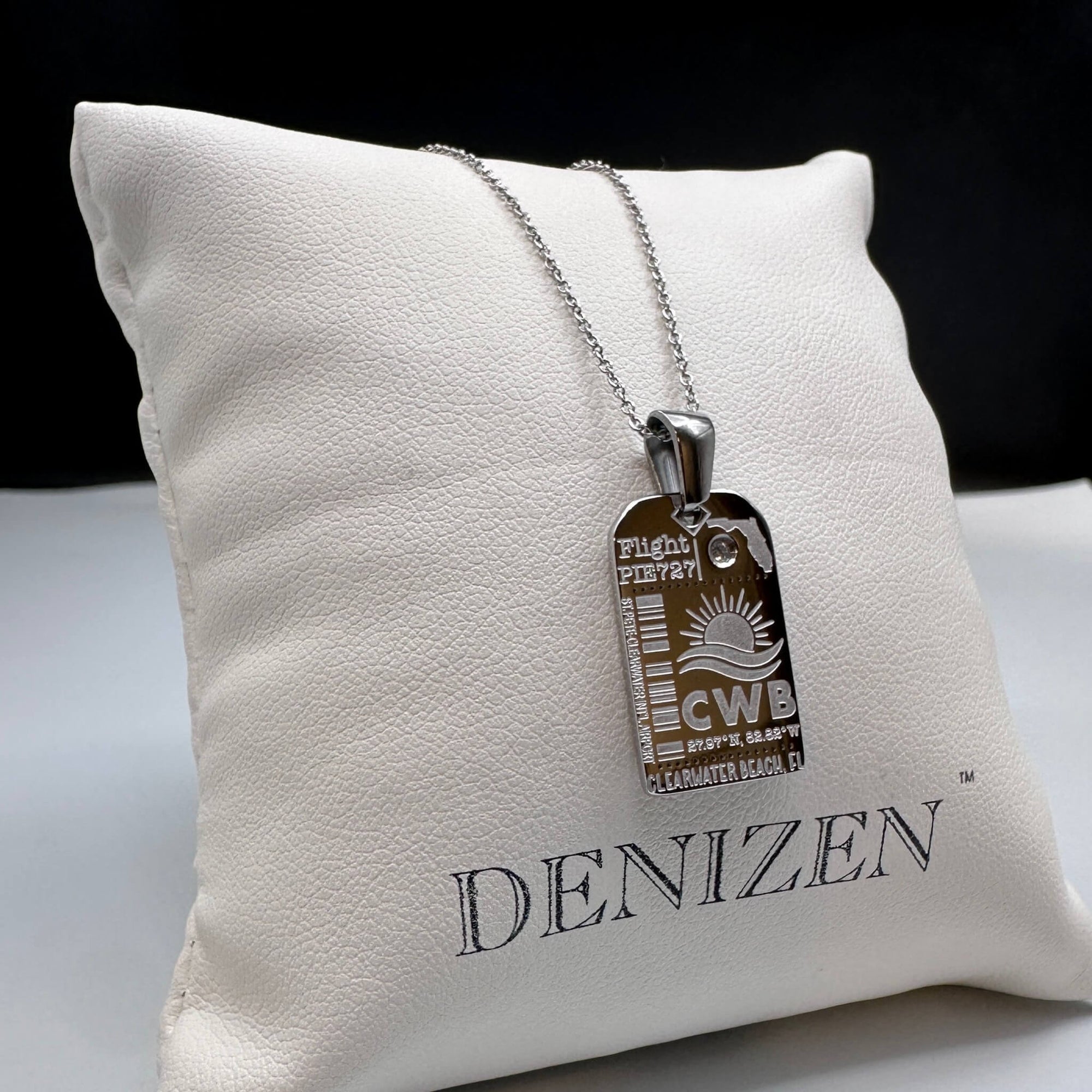 DENIZEN Clearwater Beach luggage tag charm pendant in steel