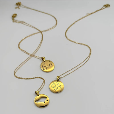 DENIZEN necklaces Bali frangipani gold