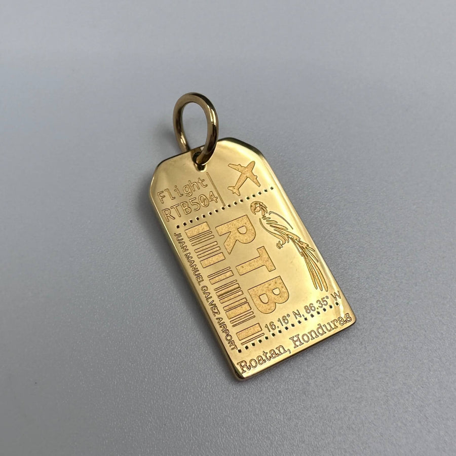 DENIZEN gold Roatan luggage tag charm