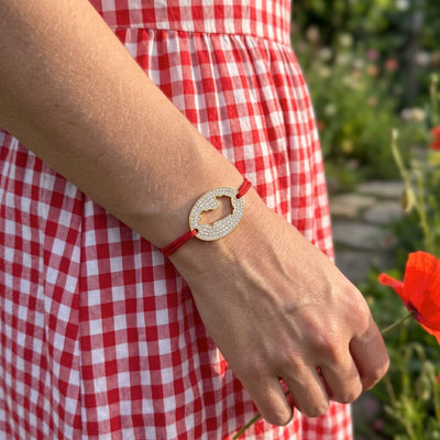 DENIZEN bracelet Saint-Tropez map cutout gold Bliss red