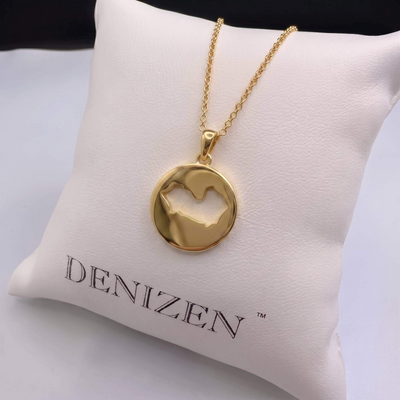 DENIZEN necklace Saint-Tropez map cutout gold