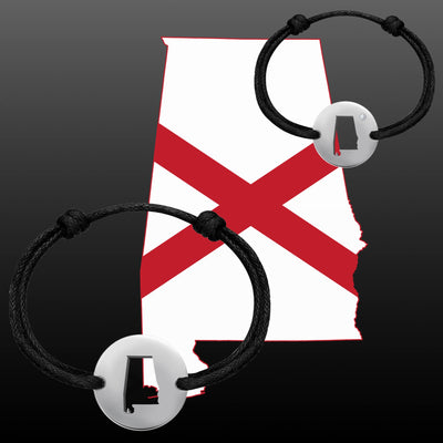 DENIZEN bracelets of Alabama map silver black