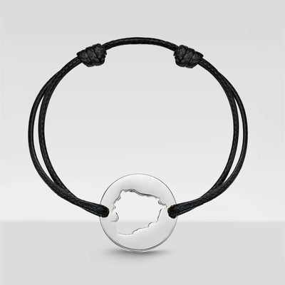 DENIZEN bracelet of Andorra map silver black string