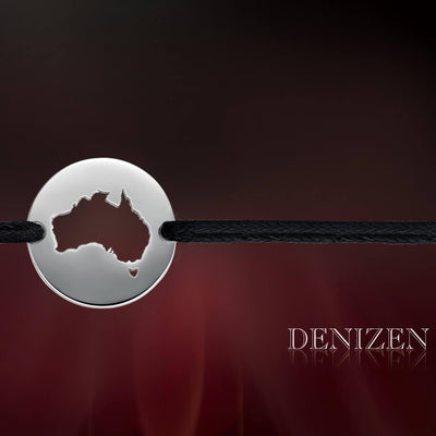 DENIZEN bracelet of Australia map silver