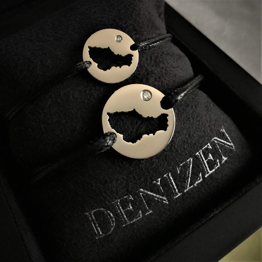 DENIZEN bracelets of Belle-Ile-en-Mer map silver CZ