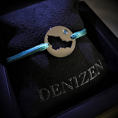 DENIZEN bracelets of Belle-Ile-en-Mer map silver turquoise