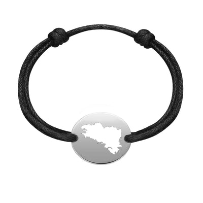 DENIZEN bracelet of Brittany map silver black oval