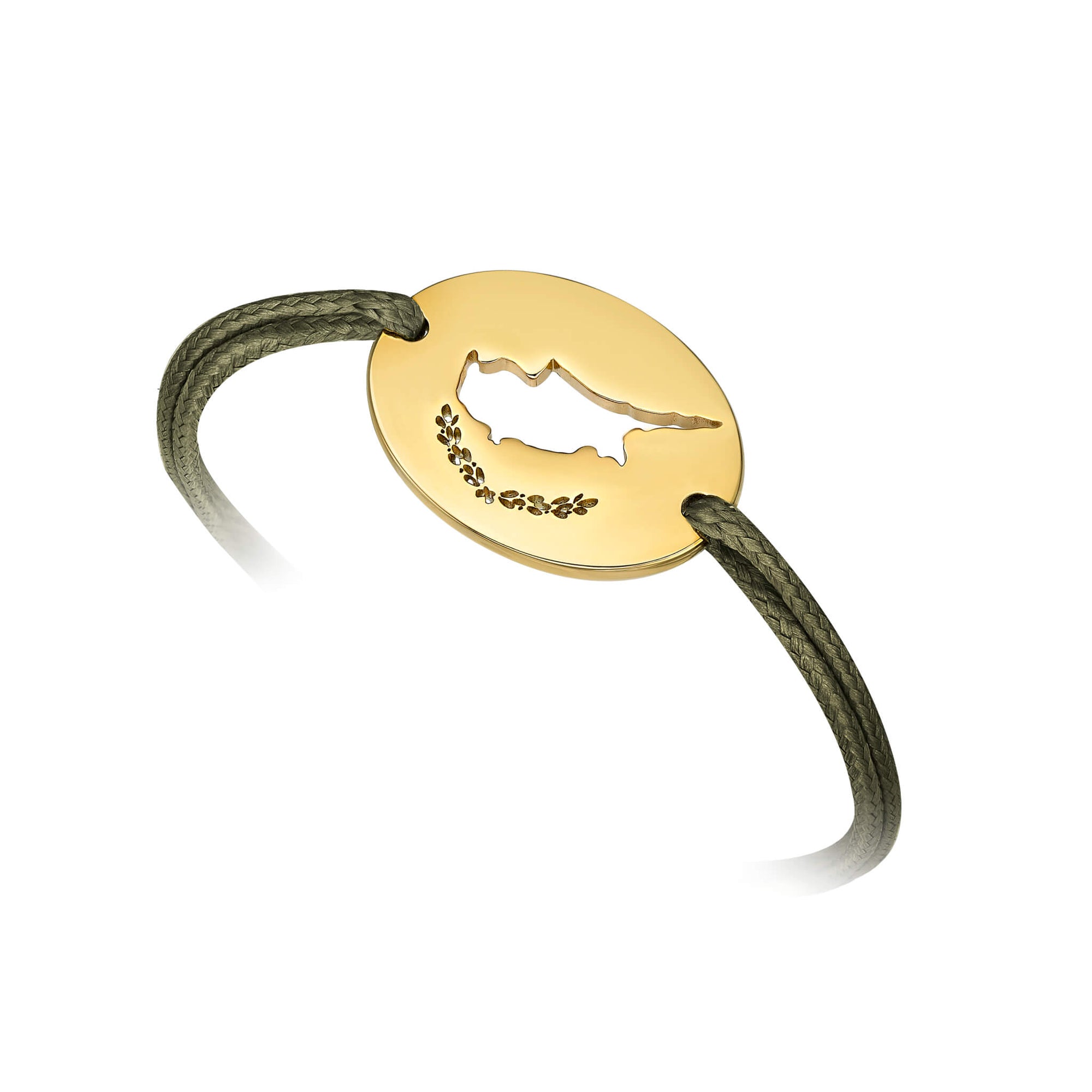 DENIZEN bracelet of Cyprus map gold green