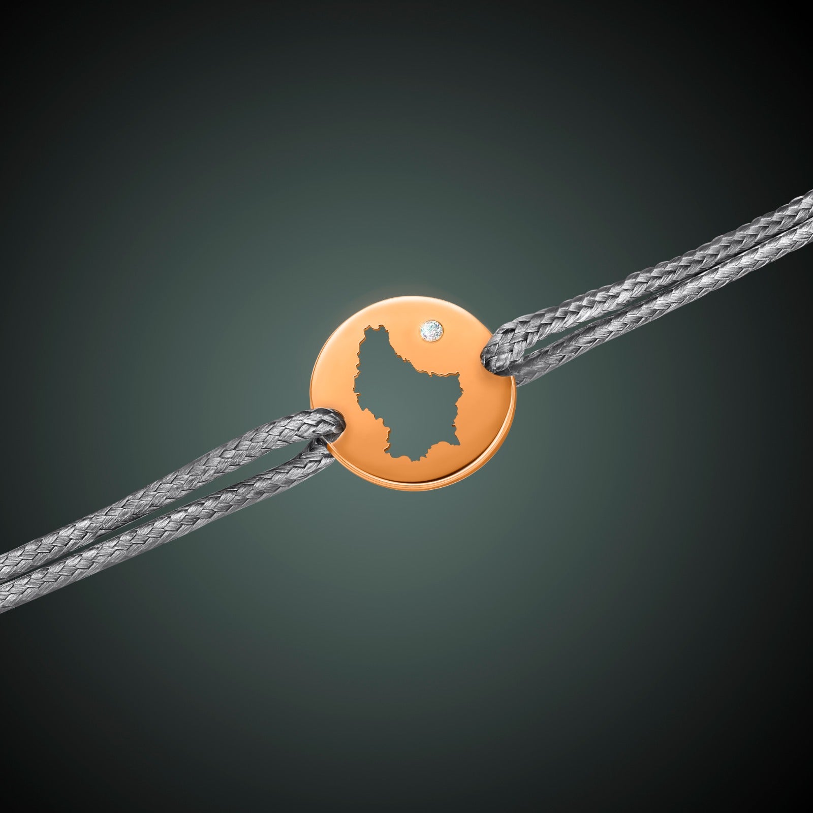 DENIZEN bracelet of Luxembourg map rose gold