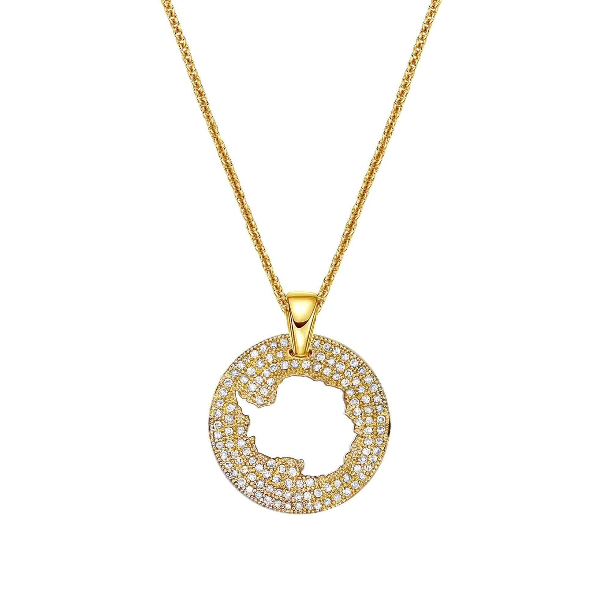 DENIZEN necklace of Antarctica map gold