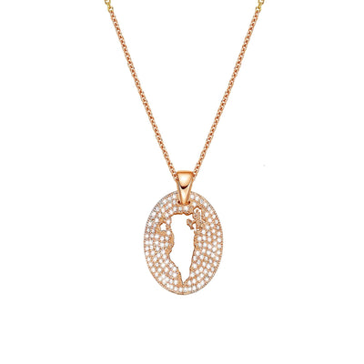 DENIZEN necklace of Bahrain map rose gold diamonds