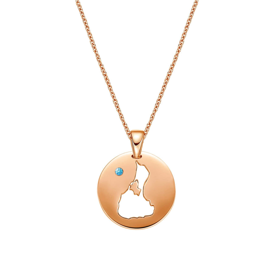 DENIZEN necklace of Block Island map rose gold